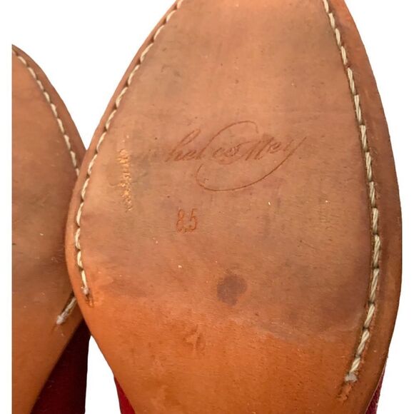 RACHEL COMEY Red 100% Genuine Suede Pull On Chelsea Booties Leather Sole Sz 8.5 - Picture 9 of 12